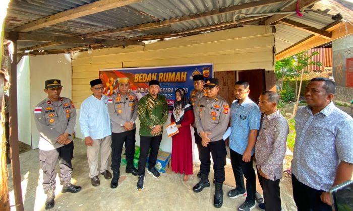 Polres Lhokseumawe Gandeng BMK Bedah Rumah Warga Miskin di Muara Dua - Serambinews.com