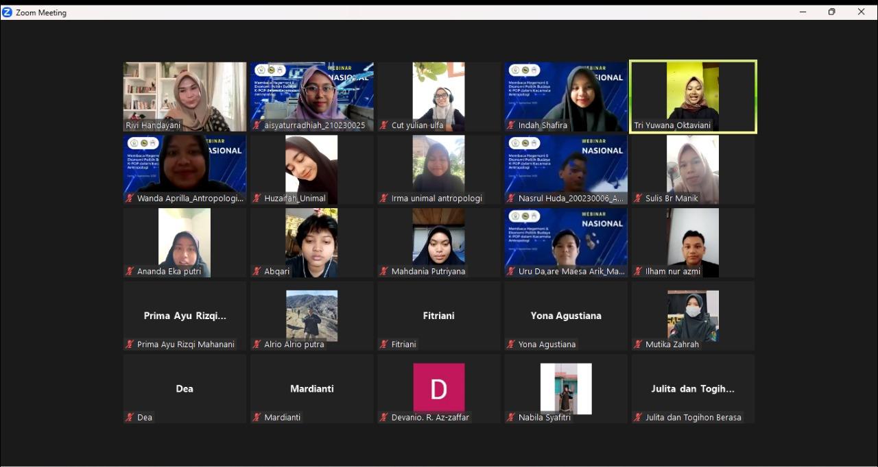 Lingkaran Kerabat Antropologi Unimal Adakan Webinar Tentang Budaya K-Pop