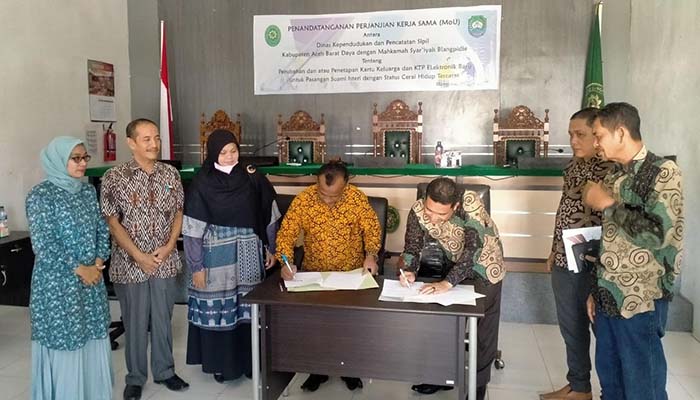 Disdukcapil Abdya dan Mahkamah Syariah Jalin Kerja Sama