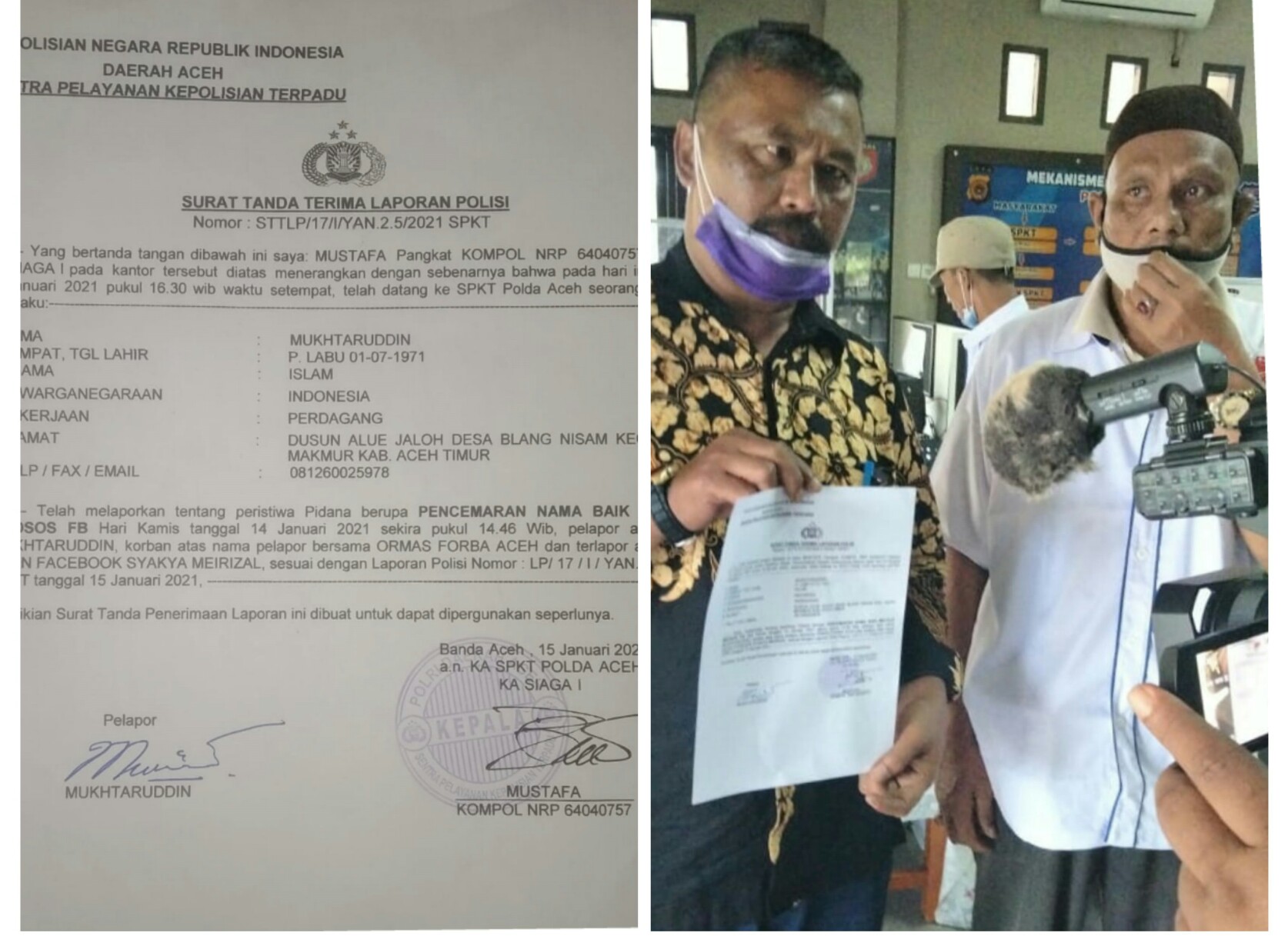 Merasa Difitnah, Ketua Umum FORBA Laporkan Akun Facebook SM ke Polda Aceh