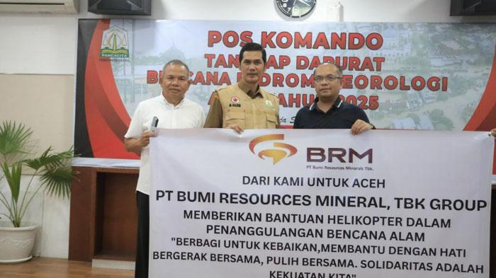 PT Bumi Resources Mineral Tbk Serahkan Bantuan Helikopter untuk Penanggulangan Bencana di Tanoh Gayo