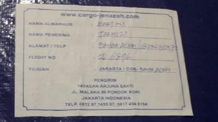 Warga Aceh Besar Meninggal di Jakarta, Jenazah Dipulangkan ke Aceh oleh Pemerintah Aceh