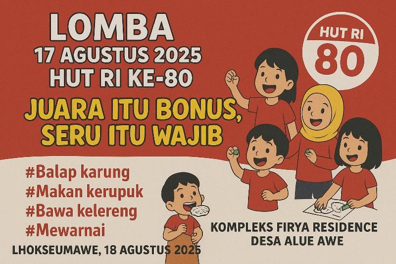 Warga Firya Residence Lhokseumawe Galang Dana untuk Gelar Lomba HUT RI