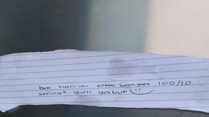 MBG Yayasan Ruang Kito Basamo di Labuhan Haji dapat 'Surat Apresiasi' dari Siswa