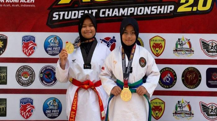 Kakak Beradik Asal Lhokseumawe Raih Medali di Taekwondo Aceh Student Championship 2.0 - Serambinews.com