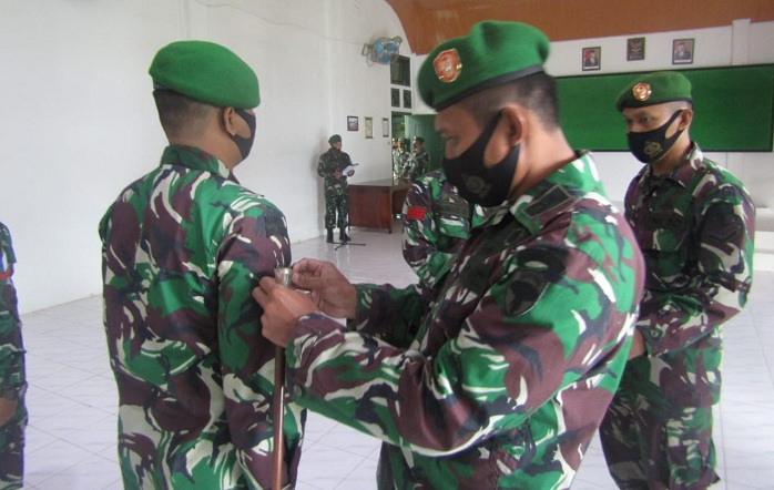 Puluhan Anggota Kodim 0110/Abdya Naik Pangkat