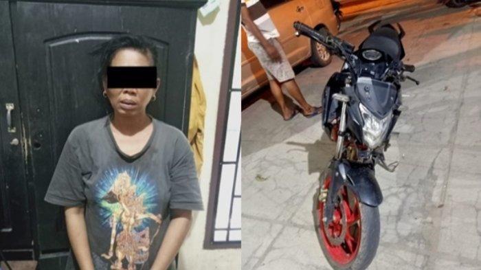 Wanita 42 Tahun Nekat Curi Sepada Motor, Ditangkap saat Mendorong Motor, Ngaku Diajak Suami Mencuri