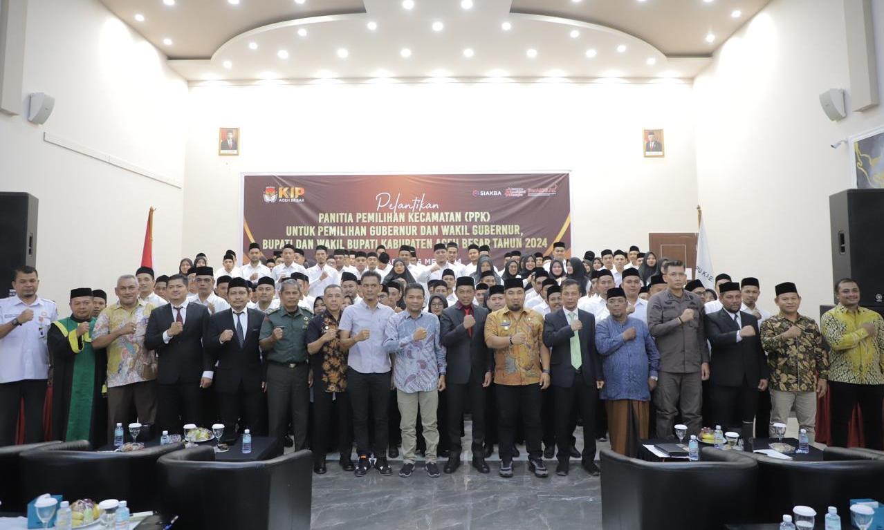 115 Anggota PPK Pilkada di Aceh Besar Resmi Dilantik, Pj Bupati Ingatkan Tetap Profesional