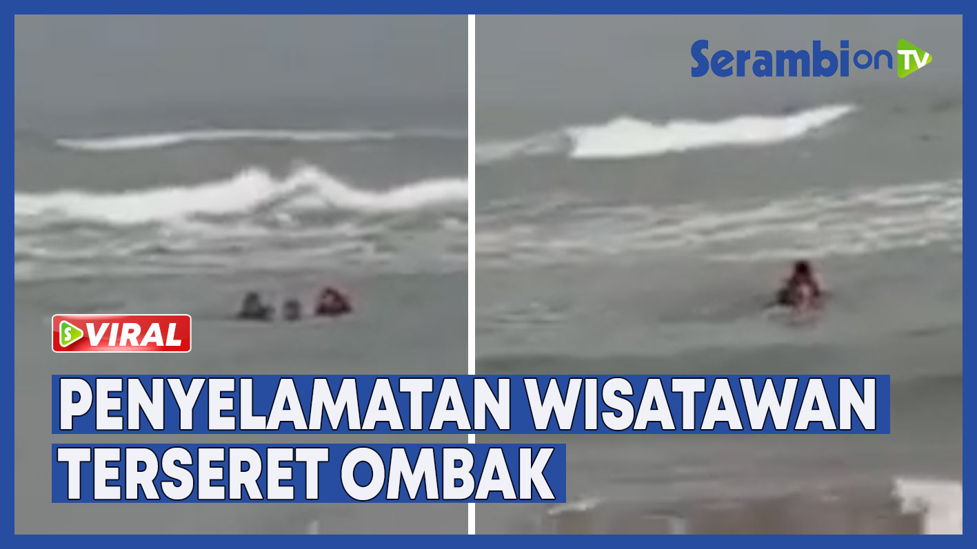 VIDEO - Viral Video Penyelamatan Wisatawan Terseret Ombak Pantai Parangtritis