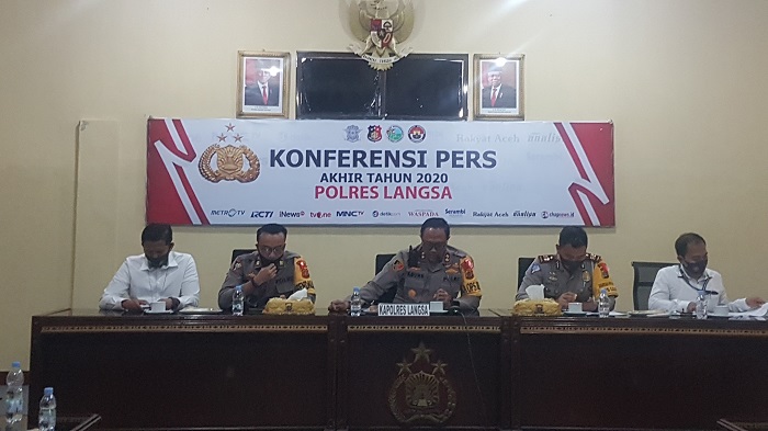 Ini Jumlah Kasus Kriminalitas, Narkotika, dan Lakalantas Tahun 2020 Dirilis Polres Langsa