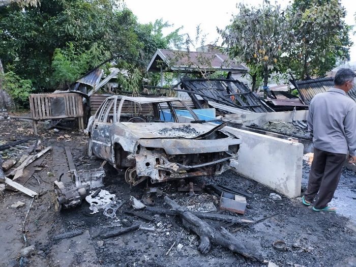 Diamuk Jago Merah, Satu Rumah Warga di Bener Meriah Rata dengan Tanah, Mobil dan Sepmor Ikut Hangus