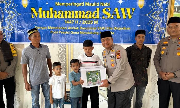 Peringati Maulid Nabi Muhammad SAW 1447 H, Kapolres Abdya Santuni Yatim