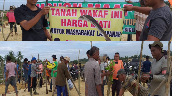 Bawa Parang, Warga Lampanah Ramai-ramai Segel Proyek Jalan Tol Banda Aceh-Sigli, Ini Pemicunya