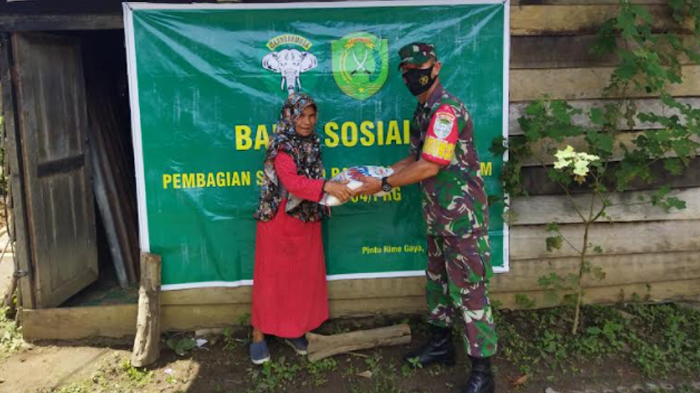 Kodim 0119/BM Distribusikan Bantuan Pangdam IM