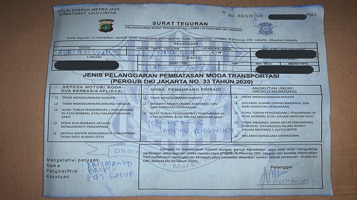 Jakarta Mulai Berlakukan PSBB Skala Besar, Begini Cerita Warga yang Kedapatan Melanggar