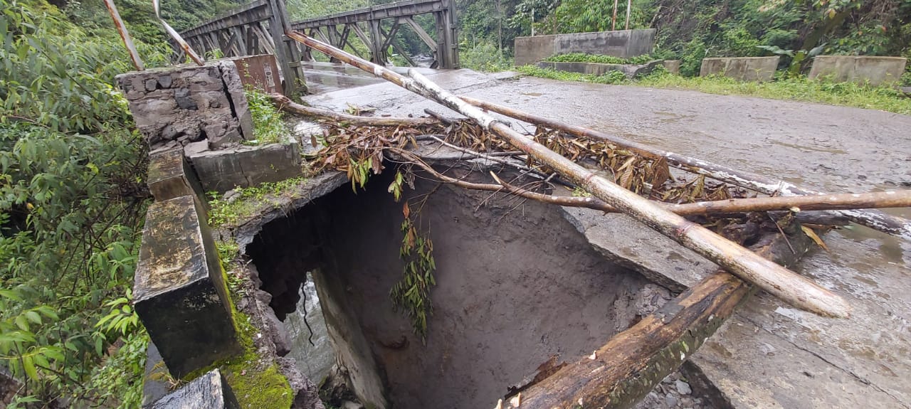 Turap Jembatan Bailey Sudah Sepekan Amblas di Kecamatan Mesidah, Bener Meriah