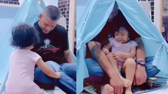 VIRAL Kakek Berotot dan Berbadan Tegap Main Boneka, tak Berdaya Hadapi Cucu