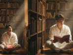 Promt Gemini AI Foto Sinematik di Perpustakaan, Hasilnya Mirip Frame Film Indie