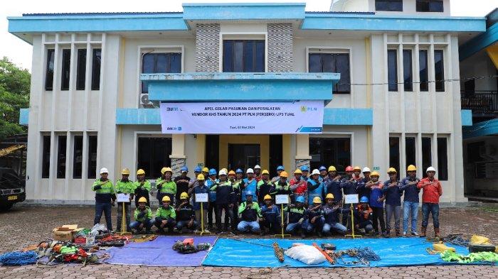 Tingkatkan Kualitas Pekerjaan, PLN UP3 Tual Gelar Apel Pasukan dan Peralatan Vendor KHS Tahun 2024