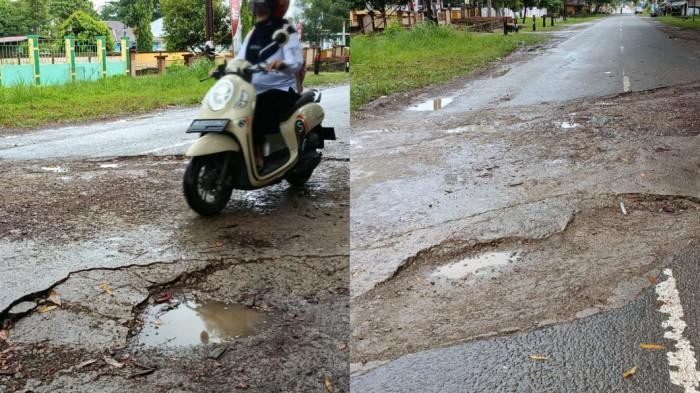 Baru Sebulan Diperbaiki, Jalan di Pusat Perkantoran Kota Bula Kembali Rusak