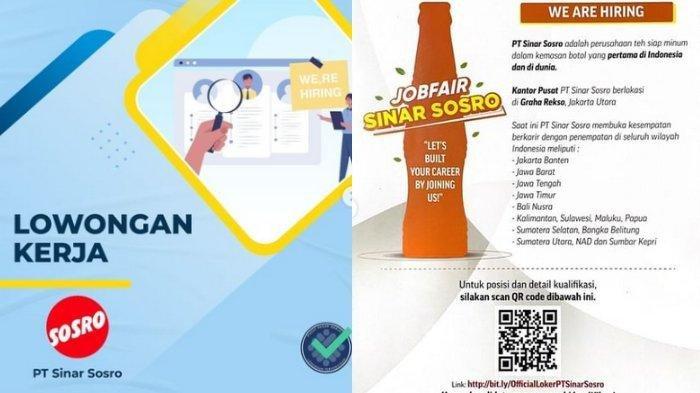 PT Sinar Sosro Buka Lowongan Kerja Besar-besaran untuk Lulusan S1, Ada Penempatan Maluku