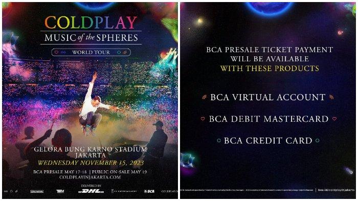 BCA Presale Tiket Konser Coldplay 15 November 2023, Dijual Mulai 17-18 Mei Pukul 10.00 WIB