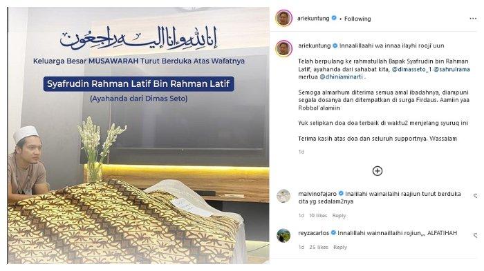 Arie Untung Turut Berduka Cita Atas Berpulangnya Ayahanda Dimas Seto