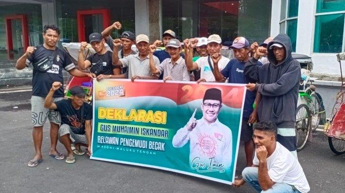 Komunitas Abang Becak di Kota Masohi Deklarasi Dukung Gus Imin Presiden 2024