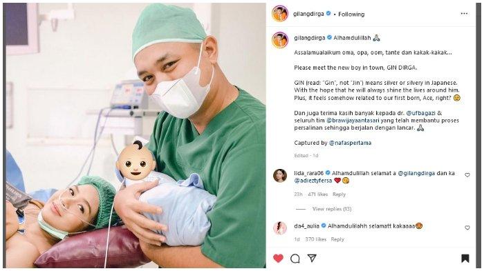 Gilang Dirga Kabarkan Kelahiran Anak Pertamanya, Diberi Nama Gin Dirga, Ini Artinya