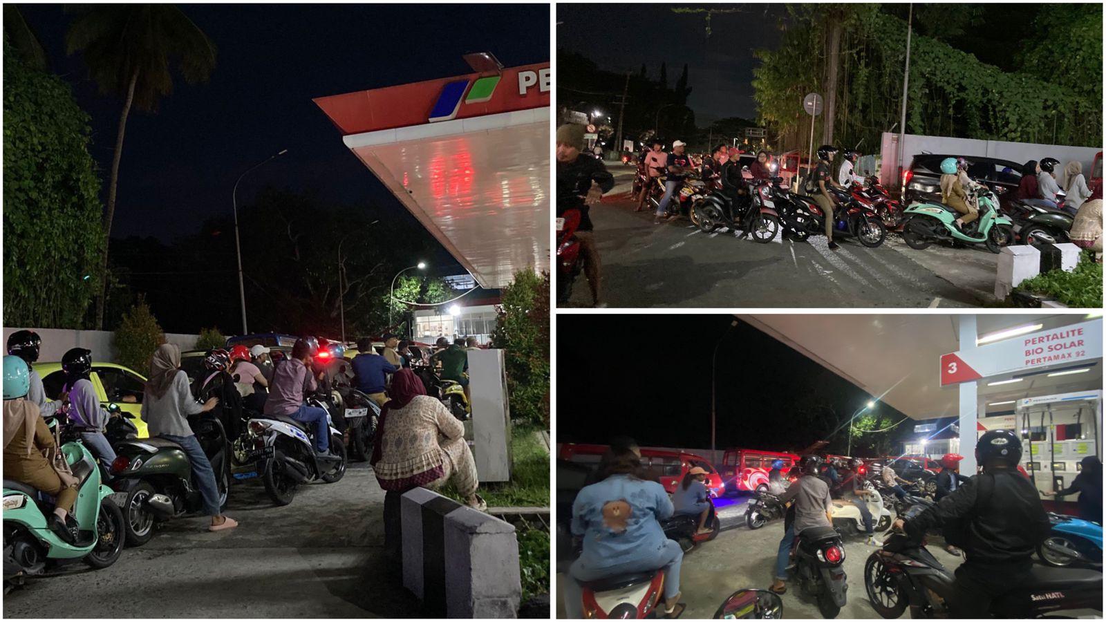 Antrean BBM Mengular Puluhan Meter di Sejumlah Titik Kota Ambon, Warga Khawatir Kelangkaan 