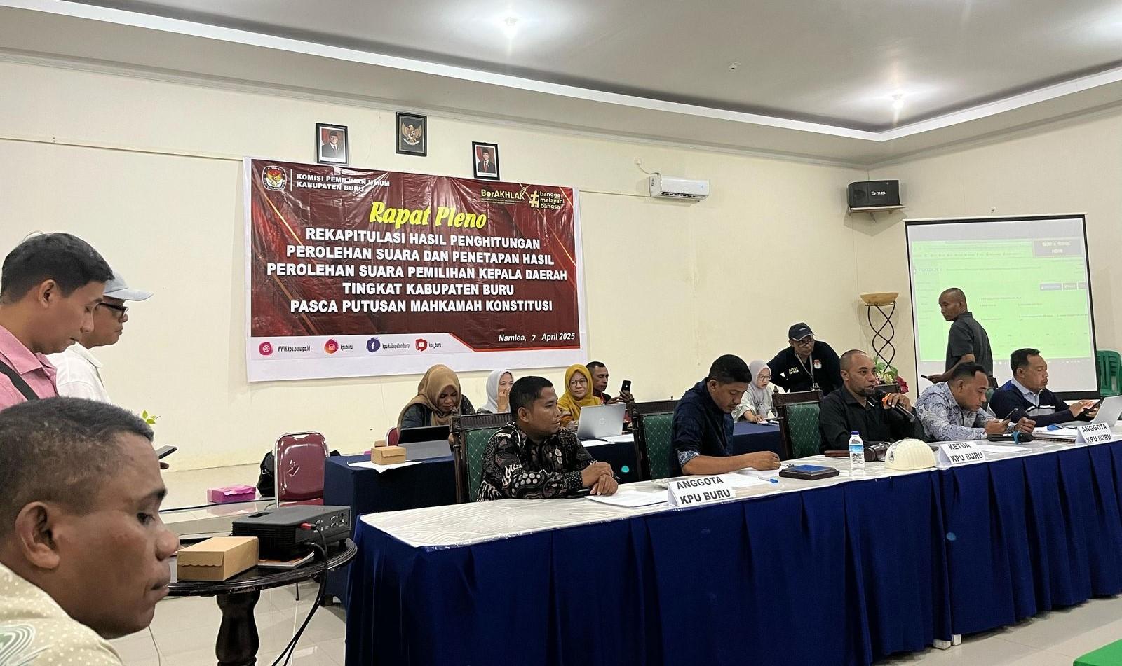 Pleno KPU Tetapkan Ikram Umasugi - Sudarmo sebagai Bupati dan Wakil Bupati Buru