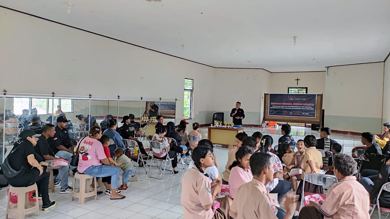 Sambut Hari Kemerdekaan, Komunitas Motor CBR Bakti Sosial di SLB Tuna Rungu Karya Kasih Ambon