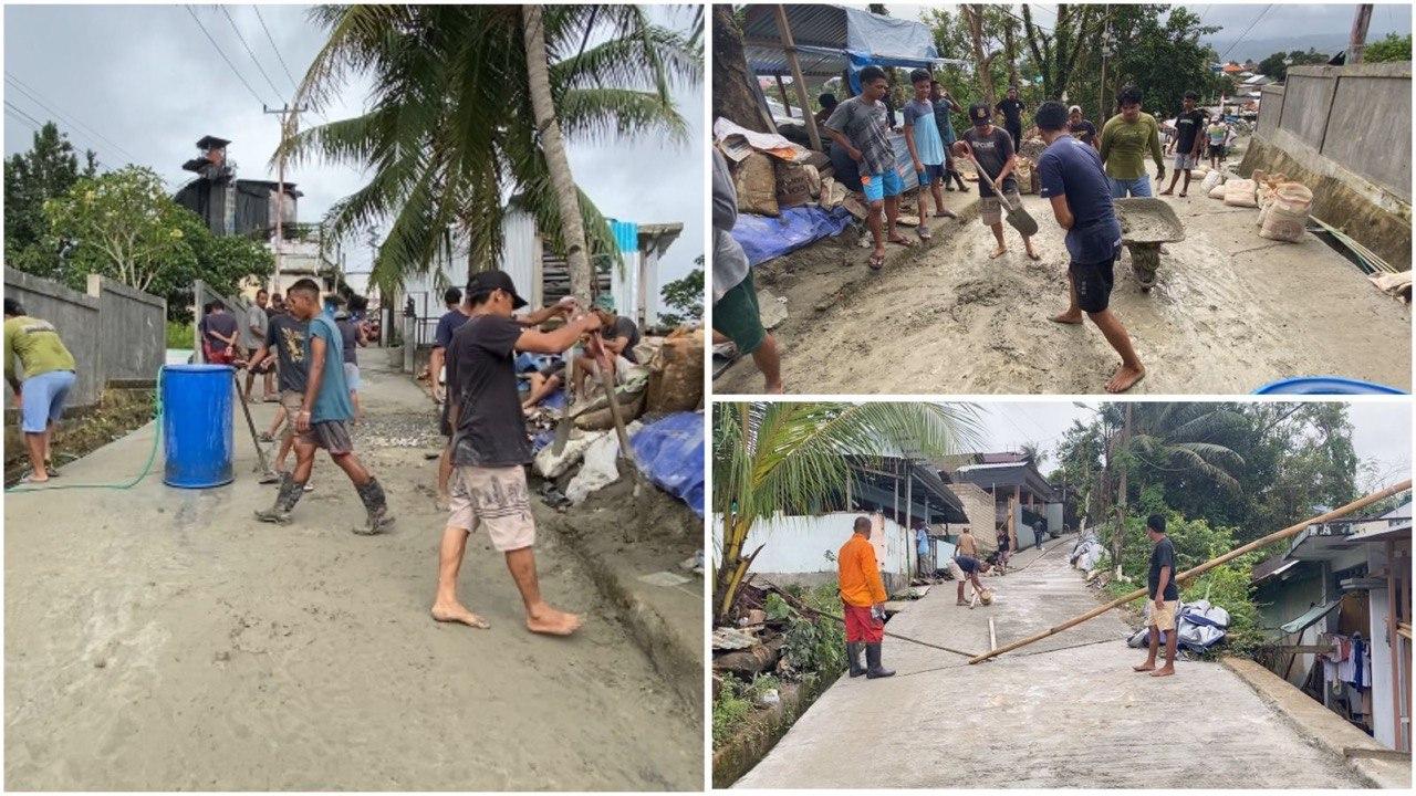 10 Tahun Rusak, Warga Gunung Malintang Ambon Swadaya Perbaiki Jalan Rusak
