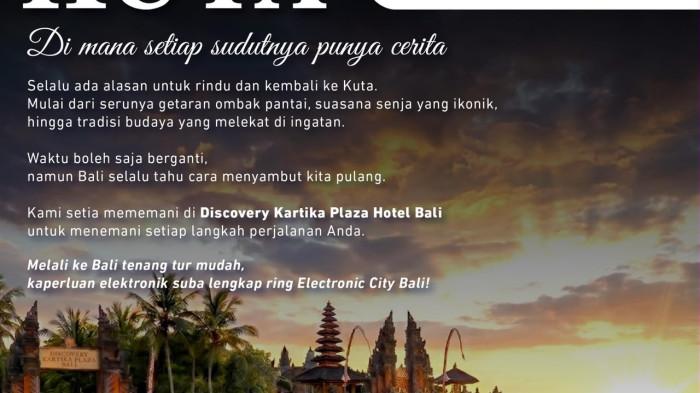 KULINER - Discovery Kartika Plaza Hotel mempersembahkan KUTAKITA Sundown Week, sebuah perayaan sunset yang meriah dengan menghadirkan live music, seni, pertunjukan budaya, pengalaman kuliner, komunitas kreatif, serta momen tepi pantai yang berkesan di salah satu destinasi beachfront paling ikonik di Kuta.