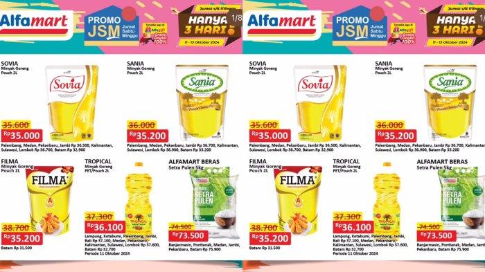 Promo JSM di Alfamart 11 Oktober, Tebus Murah Harga Minyak Goreng Sovia dan Sania 2L