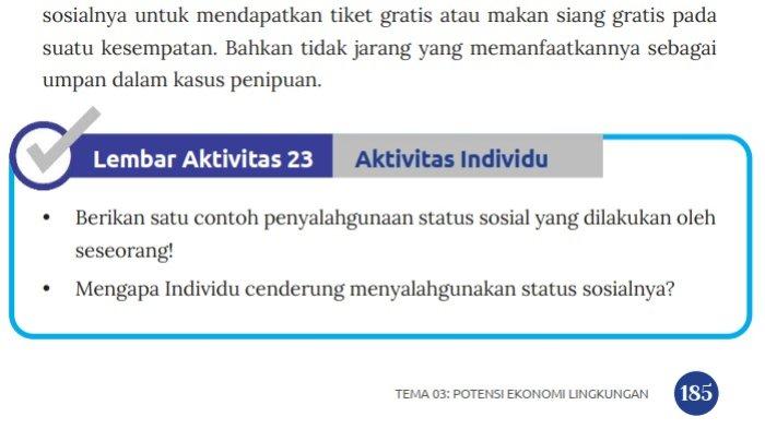 Jawaban Soal IPS Kelas 7 Semester 2 Halaman 185 Kurikulum Merdeka, Lembar Aktivitas 23