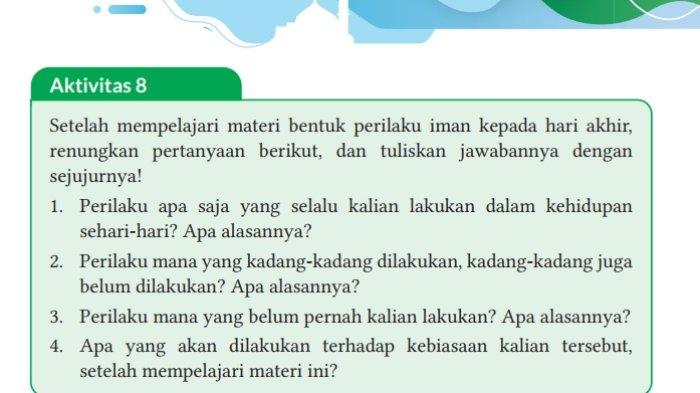 Jawaban Aktivitas 8, Kunci Jawaban PAI Kelas 9 Halaman 49 Kurikulum Merdeka