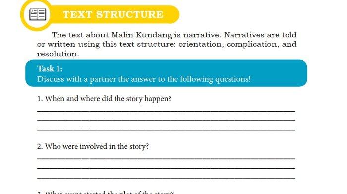 Kunci Jawaban Bahasa Inggris Kelas 10 Halaman 174 175, Text Structure: Task 1 dan Task 2