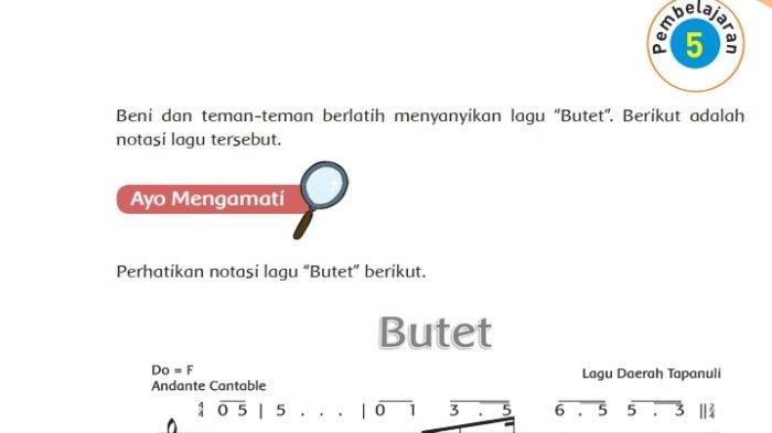 Kunci Jawaban Tema 7 Kelas 6 Halaman 37 38 39 40 41 42 43 44, Subtema 1 Pembelajaran 5: Notasi Lagu