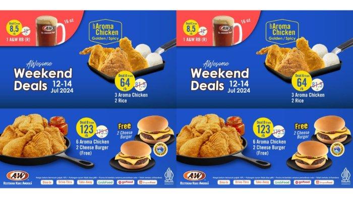 PROMO AW Restoran Hari Ini 14 Juli 2024, Nikmati 6 Aroma Chicken Free 2 Cheese Burger Rp 123 Ribu