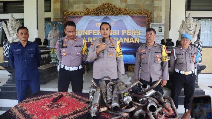 Didominasi Remaja, 41 Knalpot Brong Disita Polres Tabanan