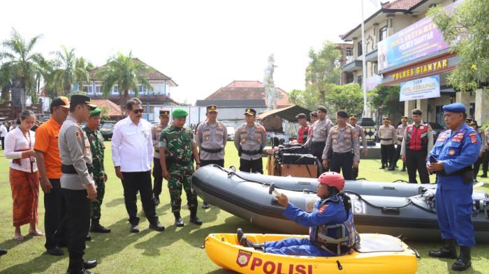 Hadapi Cuaca Ekstrem, Polres Bersama Pemkab Gianyar Bali Siapkan Pasukan Dan Peralatan Bencana