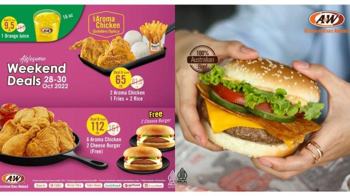 Promo AW Restoran 29-30 Oktober 2022, Nikmati 6 Aroma Chicken + Gratis 2 Cheese Burger Rp 112.500