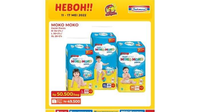 MURAH BANGET Promo HEBOH Indomaret Hingga 17 Mei 2022: Popok Moko-Moko Size L, XL dan M Rp49.500