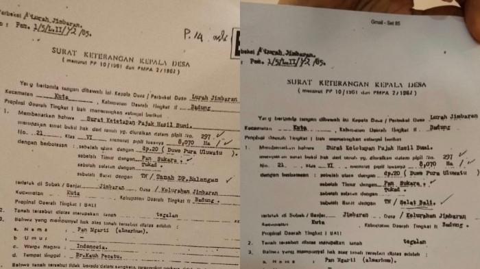 Surat Sertifikat - Kasus Kakanwil BPN Bali, GPS Bongkar Fakta Baru, Surat Tahun 1985 Diduga Ada Pemalsuan