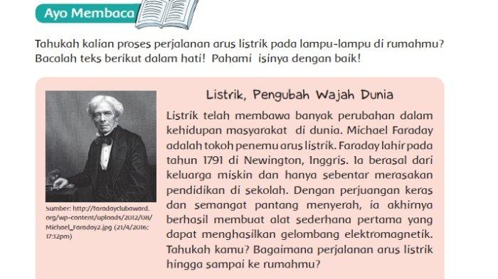 Kunci Jawaban Tema 3 Kelas 6 Halaman 1 2 3, Subtema 1 Pembelajaran 1: Listrik, Pengubah Wajah Dunia