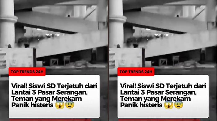 VIRAL - Viral aksi nekat siswi SD tiba-tiba melompat dari lantai 3 Pasar Serangan, Denpasar, Bali.