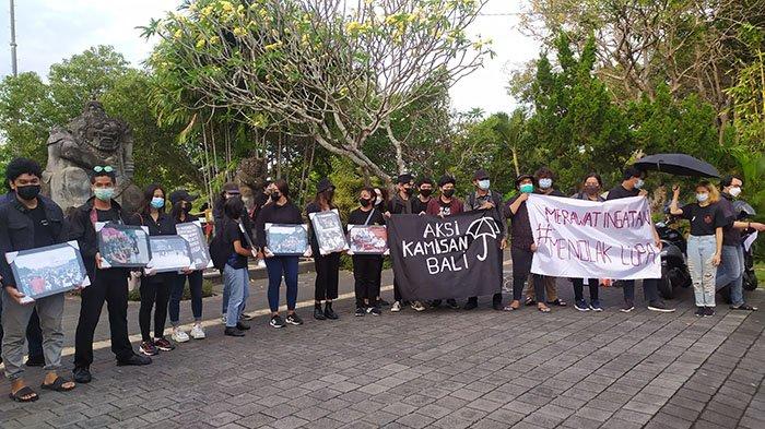 Aksi Kamisan Bali Sampaikan Aspirasi Terkait Pelanggaran HAM Digelar di Depan Monumen Bajra Sandhi