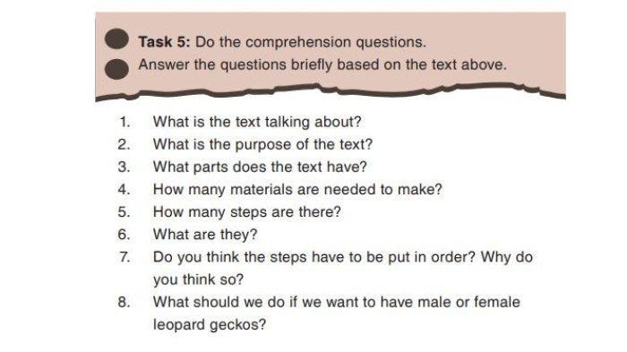 Kunci Jawaban Bahasa Inggris Kelas 12 Hal 125: Read & Answer the Text About Leopard Geckos