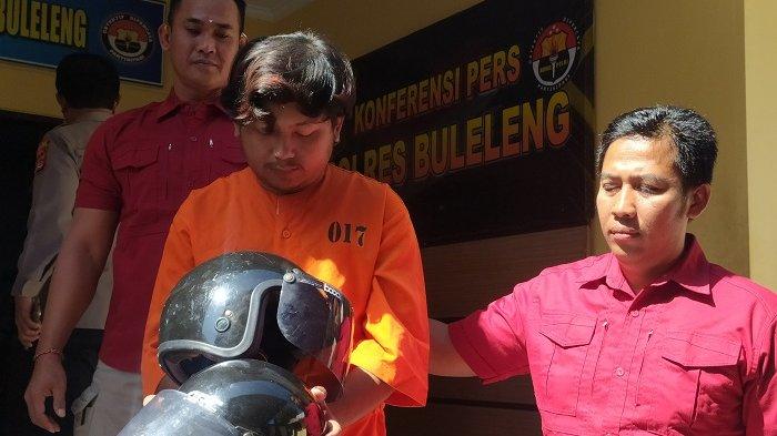 Polsek Kota Singaraja Amankan Rizki, Warga Banyuasri Curi 240 Helm Sejak Desember 2022